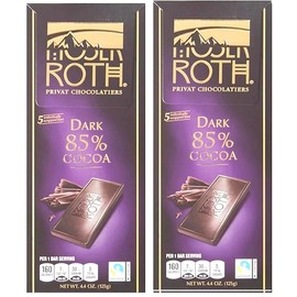 Roth Moser 85% Dark German European Cacao 4.4oz Bar, Individually Wrapped Dark Chocolate Squares, Low Carb Snack Keto Friendly Desert Food Sweets 2 Pack