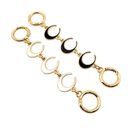 2 Pcs handbag accessories, Bag Extender Chain Strap Moon Shape Bag Charms White & Black Extender Replacement Accessory for Purse Clutch Handbag Supplies