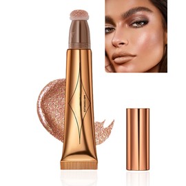 Highlighter Beauty Wand, Shimmer Liquid Face Body Highlighter Makeup Stick with Cushion Applicator, Lightweight Waterproof Cream Contour Face Glowing Illuminator Makeup Pen for Women Girl-05