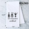 Funny Wine Kitchen Towel My Favorite Workout Corkscrew Towel Wine