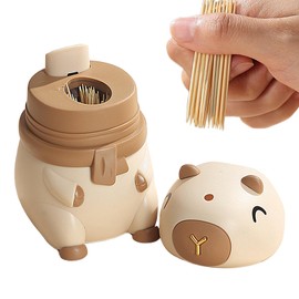 Toothpick Holder Dispenser,Toothpick Travel Case | Smart Jar Organizer Automatic Creative Capybara Design for Kitchen Fridge Restaurant Bathroom Travel