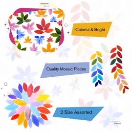 Filhome Mosaic Tiles Stained Glass Mosaic Stones for DIY Handmade Home Decoration (Colorful)