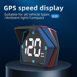 MAEZOE G20 Head Up Display with Holder, GPS Speedometer Multi-Segment Alarm Settings, Windshield Speedometer Projector with Speed, Automatic Light Sensing, Plug and Play Suitable for All Cars