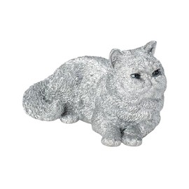 Uvia Metal Pet Exotic Shorthair Silver 3.0 x 1.9 x 1.9 inches (7.5 x 4.8 x 4 cm) Doll Figurine Figurine Animal Garden Decoration Cat H24026-J13