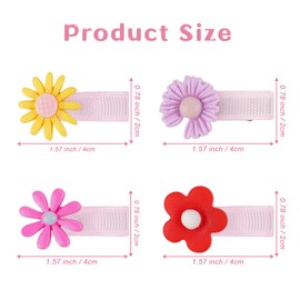 MAORULU Baby Hair Clips, 1.5'' Cute Hair Accessories for Girls Toddlers Infants Kids, No Slip Candy Color Hair Pins, Soft Fabric Barrette Clips in Assorted Pattern, 40 Count (Flower)