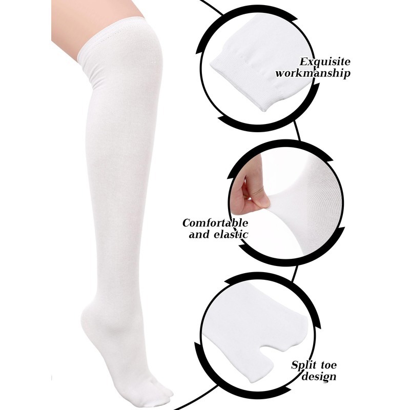 Bencailor 2 Pairs Flip Flop Socks for Women Split Toe