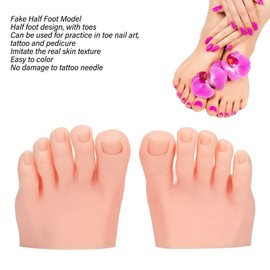 1 Pair Silicone Practice Foot, Nail Practice Training Fake Half Foot Model, Fake Foot Mode for Acrylic Nails Art Training Display Practice (Light Skin Color)