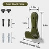 XSGTZMJ 4PCS Coat Hooks Wall, Leather Coat Hook Zinc Alloy
