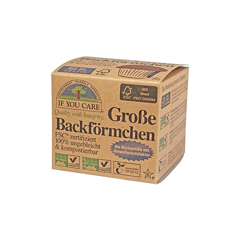 Organic Muffin Baking Cups - Large - (Seitenbacher) 60 Stk