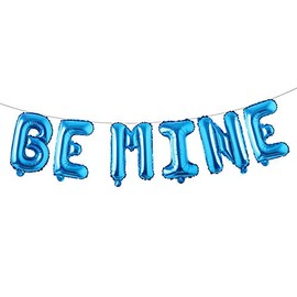BE Mine Valentine Banner Decoration Balloon for Galentines Day Bubbly Bar Bridal Shower Wedding Bridal Shower Marry Me Bachelo Party Supplies (BE MINE Blue)