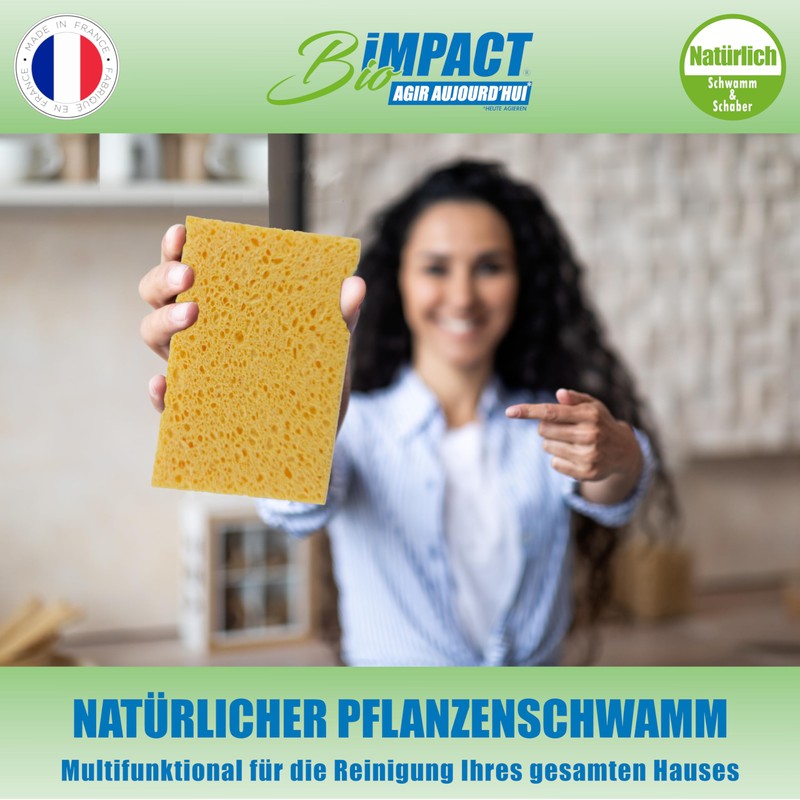 Spülschwamm, 4er-Set, wiederverwendbar, natürlich, kratzfreies Scheuern