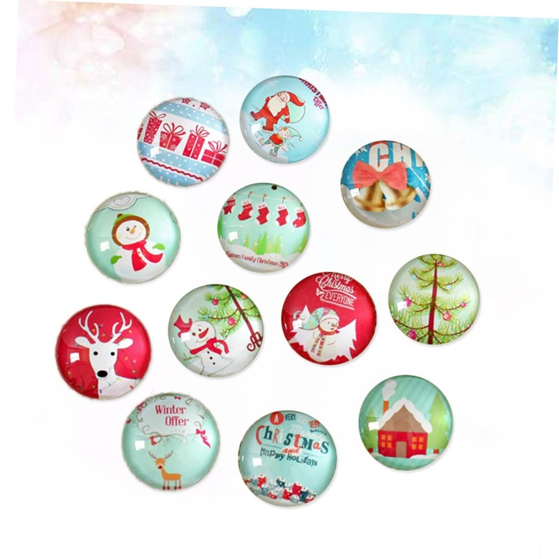 COHEALI Foil Christmas Decorations 200pcs Round Tiles Glass Gemstone for