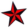 Unbranded Red Nautical Star Iron On Embroidered Patch 3" x
