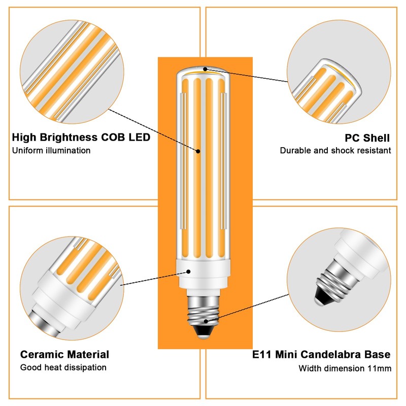 E11 LED Dimmable 10W Equivalent E11 Halogen Bulb 125V 75W-100W