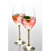 Wine Glasses- Crystal Stemmed Glassware Set (Gold)
