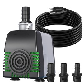 Zoronk 880GPH High-Efficiency Submersible Water Pump - 10ft Power Cord, Quiet Design for Fountains, Ponds, Aquariums, Hydroponics & Outdoor/Indoor Use