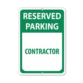 Aluminum Vertical Metal Sign Multiple Sizes Reserved Parking Contractor with Border Weatherproof Street 9x12Inches