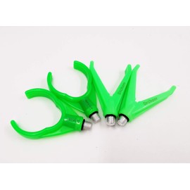 Drchoer 4Pcs Carp Fishing Rod Rest U&V-Head Rod Butt Rests Gripper w/Thread M3/8 Fits All Rod Pod Holder Carp Coarse Fishing Accessory,Black/Green Hard Plastic (Green)