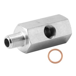 CHEOTIME M10 Oil Pressure Sensor Tee Adapter,Male to Female1/8in to M10x1.0 with 1/8 NPT Side Port Stainless Steel Hose T Fittings Turbo Supply Feed Line Gauge