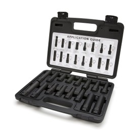 Steelman Pro - 78537 16-Piece Locking Lug Nut Master Key Set for Auto Mechanics Variety of Spline Star and Hex Style Keys Thin-Walled/Extra-Long Lug Keys to Prevent Damage to Wheels Double-Hex Heads