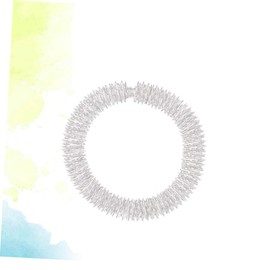 KOMBIUDA 5pcs Wrist Massage Rings Durable Metal Acupressure Massagers for Energy Improvement Comfortable Health Care Accessories for Women Girls Silver