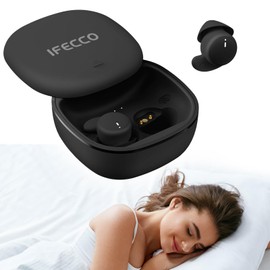 IFECCO Sleep Headphones Side Sleepers, Mini In-Ear Headphones Bluetooth for Sleeping, Wireless Waterproof Invisible Headphones for Sleep, Sports, Concentration and Travel (Black)