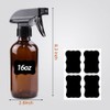 Wedama Amber Glass Spray Bottles, 2 Pack 16 oz Glass