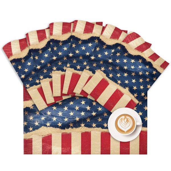 4th of July Placemats UAS Flag Stars and Stripes Place