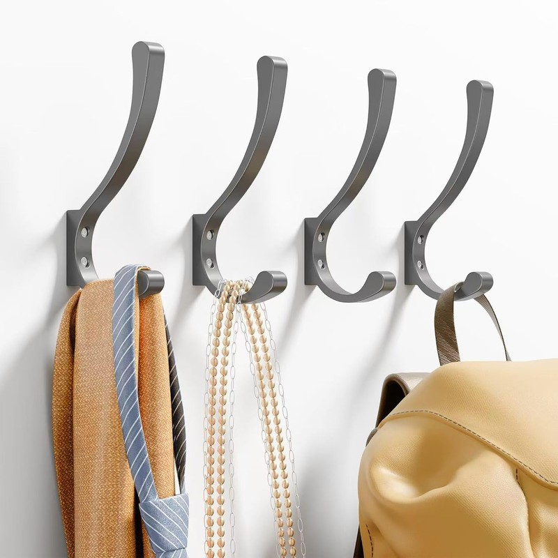 Hanging Coat Hooks Wall Mount,4PCS Large Coat Hanger Wall Hangers