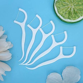 TOPINCN 500 Limpieza entre los dientes con hilo, Palillos de Hilo, Limpieza Eficaz, Eliminación de Manchas Sin Dañar Encías, para Cuidado Bucal