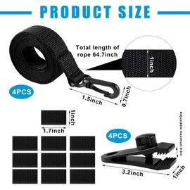 Yoojahow 20 Pcs Pool Solar Cover Reel Attachment Kit 8 Set Solar Cover Reel Blanket Straps and Clips for Universal Inground Swimming Pool