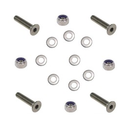 Countersunk Bolt & Nut (4 Pack) M3 X 10mm (Including Head) A2 Stainless Steel Socket Allen Key Head Csk Bolts (Fully Threaded), Nyloc Nuts & Flat Washers (M3)