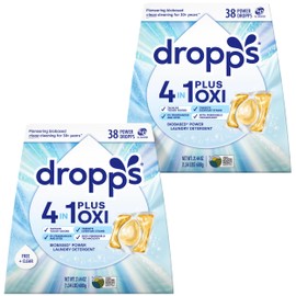 Dropps 4-in-1 Plus Oxi Free + Clear Power Biobased Laundry Detergent 76ct