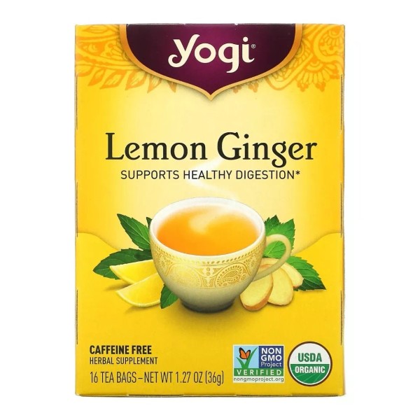 Yogi caja de té de jengibre con limon y menta 16 sobres