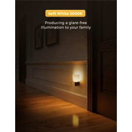 L LOHAS LED Night Lights Plug into Wall,[2 Pack] Dimmable Plug in Night Light,0-100LM Adjustable Brightness,Dusk to Dawn Sensor, 3000K Soft White,Modern Night Lights for Bedroom Bathroom Hallway