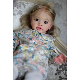 Pinky Reborn Baby Dolls 26 NCH 65 cm Huge Size Real Looking Vinyl Babies Lifelike Baby Girl Dolls with Rooted Hair Realistic Newborn Baby Doll Real Baby Size Dolls for Children