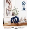 Blue Vase Set of 2 - Donut Navy Vases Home