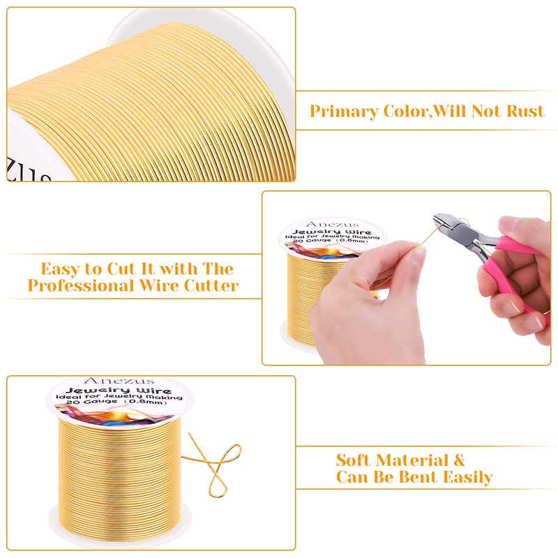 Jewelry Wire, Anezus Silver Craft Wire Tarnish Resistant Copper Beading