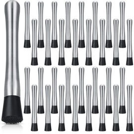 Zonon Zonon 16 Pieces 32 Pieces Muddler for Cocktails Stainless Steel Drink Muddler 8 Inch Long Mojito Tool Muller for Drinks Ice Crusher Bartender Tools Set Home Bartender Bars Accessories