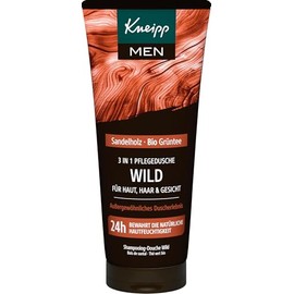 Kneipp MEN 3 in 1 Wild Duschgel - Sandelholz & Bio Grüntee - Für Haut, Haar & Gesicht - Verbessert das Hautgefühl - 200ml