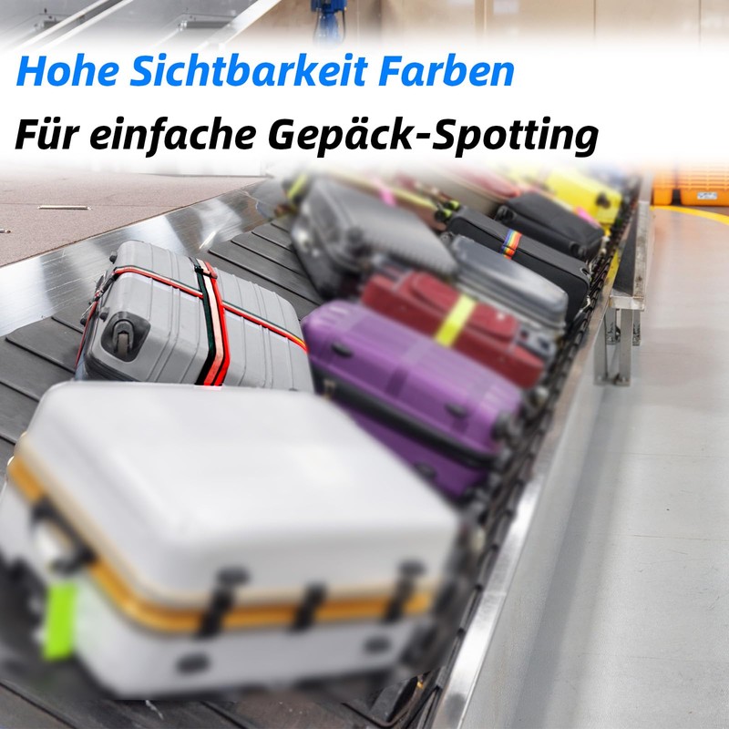 Kofferbänder,koffergurte 4 stück, kofferband auffällig, Luggage Strap with Combination Lock,