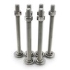 (4 Sets) 3/8-16x4 Stainless Steel Hex Head Screws Bolts, Nuts,