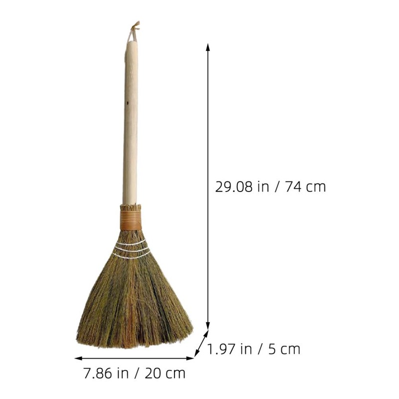 Alipis Straw Soft Broom Detachable Handle Hand Broom Rustic Farmhouse