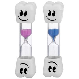 Sonrisa Dientes 2 Minutos Temporizador de arena colores surtidos, Paquete de 2