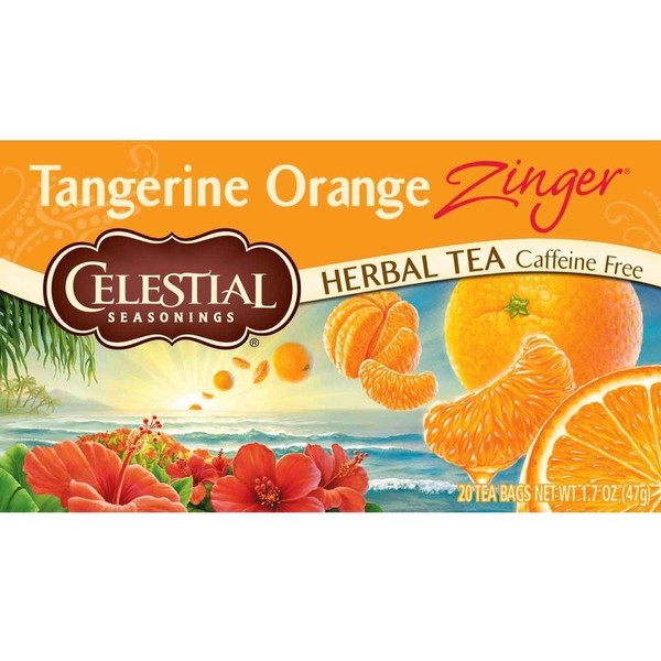 Celestial Seasonings Herbal Tea, Tangerine Orange Zinger, 20 Count (Pack of 6)