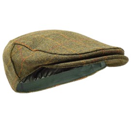 Borges & Scott Woodsman Flat Cap - Fully Waterproof – Yorkshire Tweed – 100% Wool Outer, Gold Check, 6 3/4-6 7/8