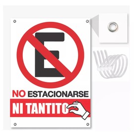 Señaletica Letrero No Estacionarse Ni Tantito 26 X 35 Cm
