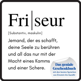 Friseur: Das geniale Geschenkbuch mit den besten Sprüchen von Einstein bis Gandhi (German Edition)