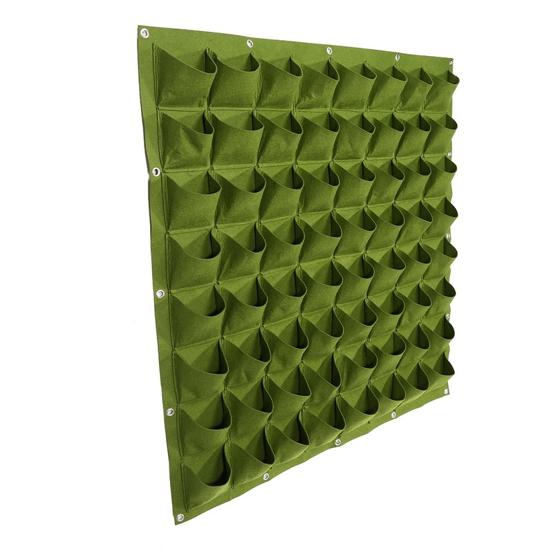 64 Pockets Vertical Outdoor Garden Felt Plants Flower Growing Bag