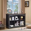 Black Bookshelf, 6-Cube Bookcase and Kids Bookshelf, Wooden Storage Cabinet